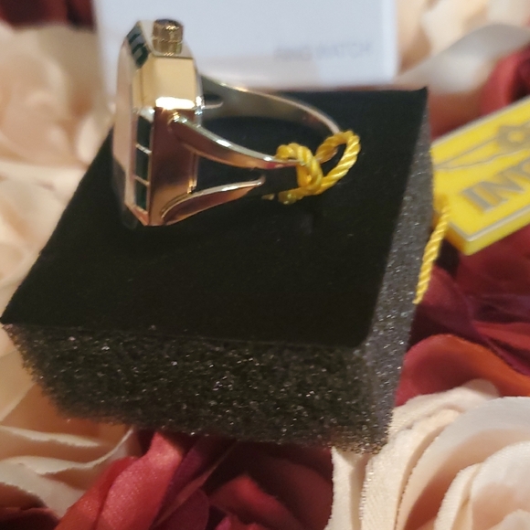 Invicta Angel Gold and Emerald Ring Watch - Picture 3 of 5